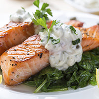 Salmon with Leek Cream Sauce