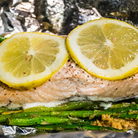 Baked Salmon and Asparagus in Foil