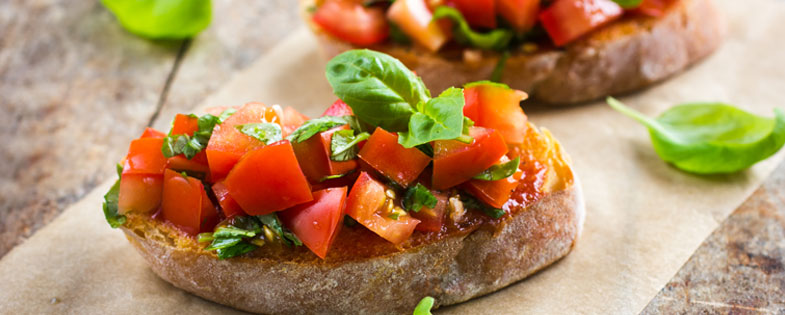 bruschetta on wooden table