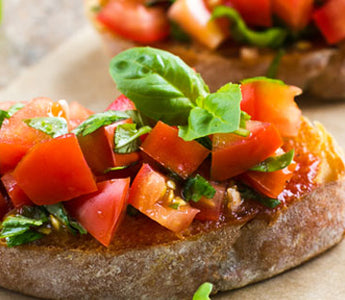 bruschetta on wooden table