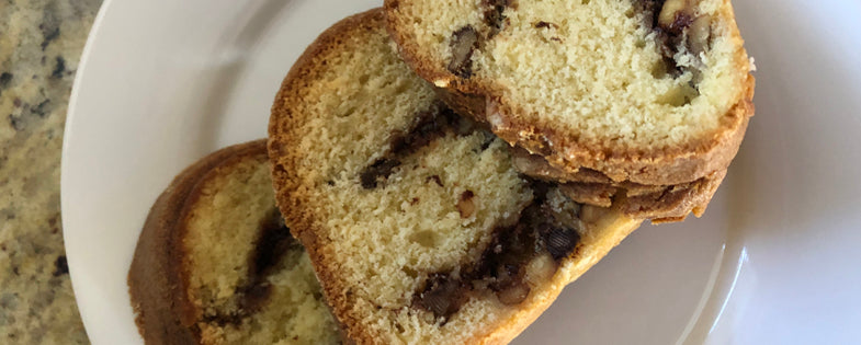 Stay at Home Sour Cream Coffee Cake with Cinnamon-Walnut Swirl