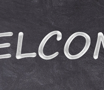 welcome on a chalkboard