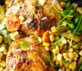 Chicken With Creamy Basil Corn Sauce