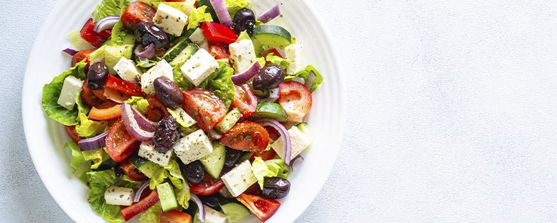 Greek salad in a bowl