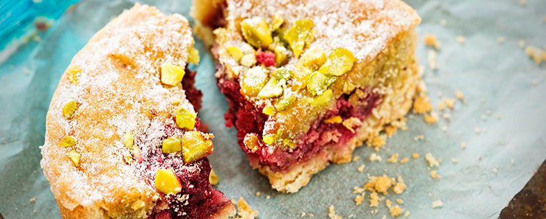 Warm Pistachio Raspberry Cakes