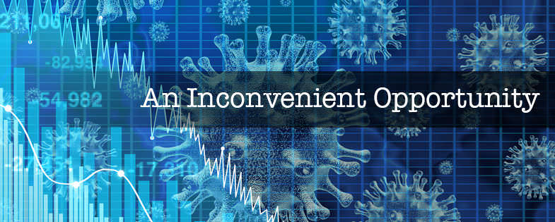 a tech related background with the text "an inconvenient opporunity"