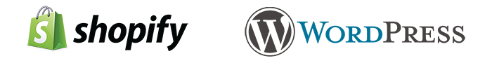 shopify and wordpress logos